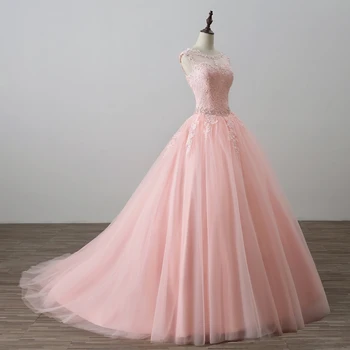Ružová plesové Šaty Princezná Quinceanera Šaty Dievčatá Korálkové Maškaráda Prom Sweet 16 Šaty guľové Šaty vestidos de 15 anos