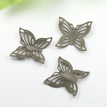 15*17 mm Zliatiny Motýľ Padlých Lístkov Šarm/Prívesok Medi s Antique Bronze/Silver/Black/Zlatá farba,DIY Vlásenky Príslušenstvo