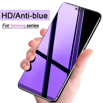 Plný Kryt pre Samsung S20Fe Poznámka 10Lite A71 A70 A51 A50 A30 A20 A20S A10 Screen Protector Tvrdeného Skla HD Anti-Modrá
