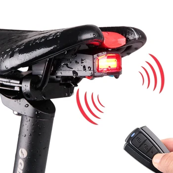 4 V 1 Proti krádeži Bicykla Bezpečnostný Alarm, Diaľkové Ovládanie Výstrahy zadné svetlá, Uzamknúť Warner Nepremokavé Cyklistické Lampa Accessorie