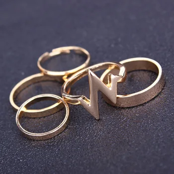 Snubné prstene, módne šperky, lightning vlny, súbor dámske prstene, zlaté krúžky