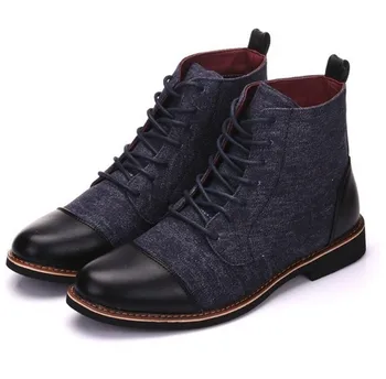 Muži Členkové Topánky Zimné Bežné Šnurovacie Topánky Botičky Oxfords Gladiator Patchwork Sapato Feminino Chaussure Plus Veľkosť 39-48
