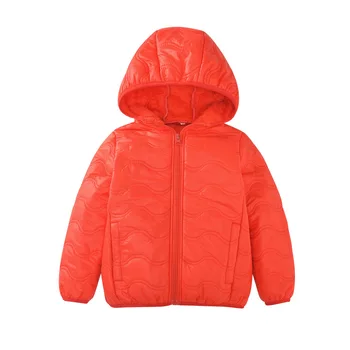 IN HOT Baby chlapci a dievča zimný kabát detí bavlnená bunda, svetlo a fleece kapucňou Pure color vlnité prešívaný bavlnou vetrovka
