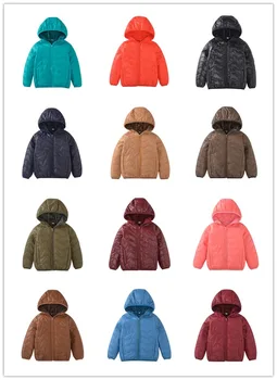 IN HOT Baby chlapci a dievča zimný kabát detí bavlnená bunda, svetlo a fleece kapucňou Pure color vlnité prešívaný bavlnou vetrovka