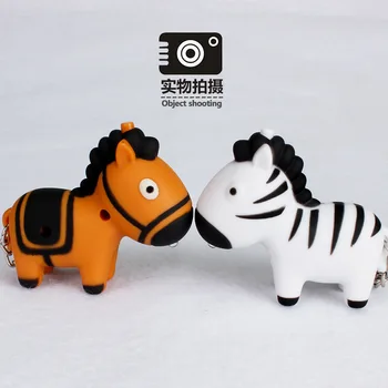 Nový príchod LED keychain roztomilý Zebra zvierat baterka& zvuk dieťa malé darčeky príslušenstvo 10pcs/veľa