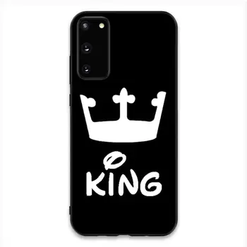 HTXian Kráľ a Kráľovná Coque Shell Telefón puzdro Pre Samsung S20 S10 S8 S9 Plus S7 S6 S5 Note10 Note9 S10lite