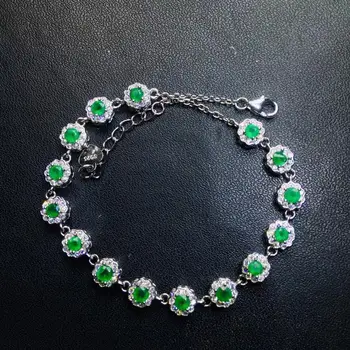 KJJEAXCMY jemné šperky prírodné Emerald 925 sterling silver ženy, drahokam ruke náramok podporu test luxusné nádherné