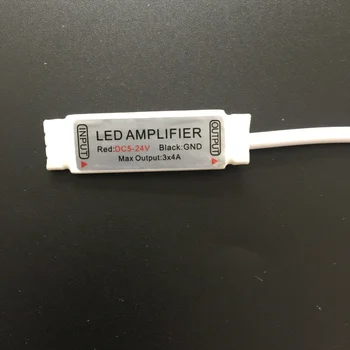 LED Mini RGB Signálu Zosilňovač pre 3528 5050 rgb led pásy svetelný signál s dc zástrčka Čierna