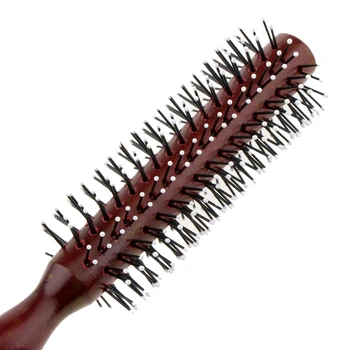 Drevená Rukoväť Kadernícke Vlasy Hrebeňom Curling Valcované Kefa Styling Hairbrush M