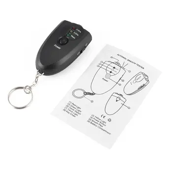 Profesionálne Prenosné aplikácie Keychain Dizajn LED Alkoholu v Dychu Alkohol Tester Analyzer Diagnostický Nástroj