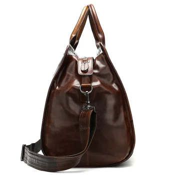 Multifunkčné originálne kožené pánske kožené cestovná taška vrece víkend cestovné tašky cez noc sac de voyage homme cuir 8566