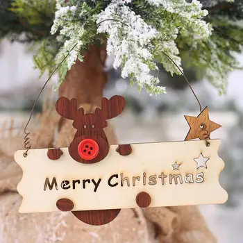 2021 Vianočné Drevené Openwork List Elk Prívesok Ornament Dekorácie Strom Drevené Vianočné Závesné Darček A3A4