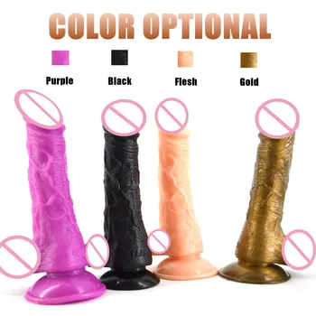 FAAK Dildo realistického nové zlaté dildo falošné penis sexuálne hračky pre ženy umelý penis s prísavkou erotika masturbácia produkty