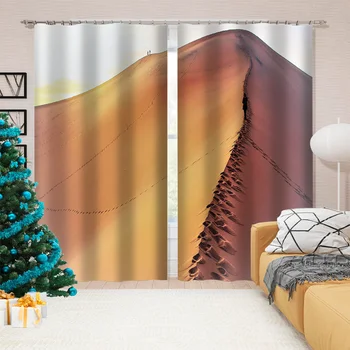 Luxusné Zatmenie 3D Okne Závesy Pre Obývacia Izba púšti záclony vetru zahusťovanie zatmenie textílie