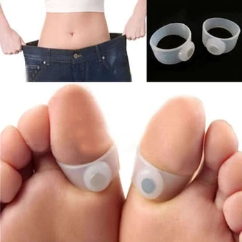 1Pair Silikónové Foot Masáž Prst Krúžky Krásy Magnetické Straty Hmotnosti Prst Prsteň Terapia Chudnutie Rýchlo schudnúť a Spaľovať Tuk