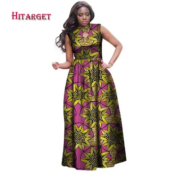 Hitarget Danshiki Lete Afriky Šaty pre Ženy Africkej Tlače Odevy bez Rukávov Sexy Maxi Šaty Plus Veľkosť prispôsobené WY4147