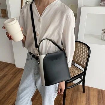 Elegantné ženy taška cez rameno jednoduchý a veľkorysý kabelka veľkú kapacitu vedro tašky kontrast farieb crossbody taška textúra taška