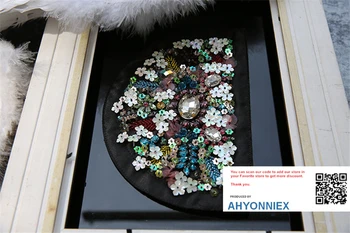AHYONNIEX 1 PC korálky diamond veľké kvety škvrny Ručné šite na Čipky sušenie textílie nálepky DIY šaty Odevné Doplnky