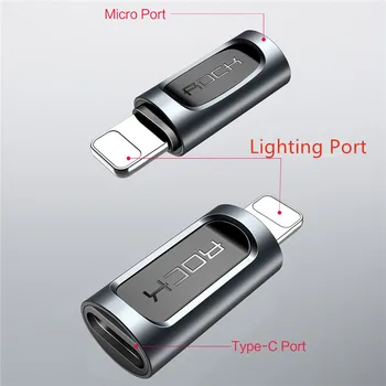 Pôvodný pre usb, c lightning adaptér nabíjací kábel converter pre iPhone xs max xr x 8 7 6 6 plus 5s 5 nabíjačka micro typ c