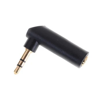 2 ks zlacený Konektor 3.5 jack Pravý Uhol Žena na 3,5 mm 3Pole Muž Audio Stereo Plug Tvaru L Jack Konektor pre Adaptér