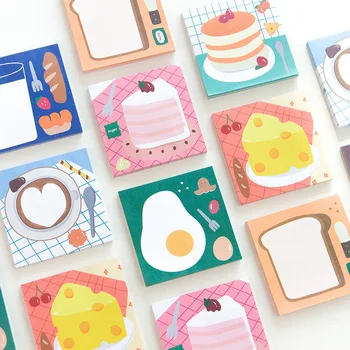50 Listov/pack Toast Chlieb Poznámok Memo Pad Školské potreby Plánovač Samolepky Papierové Záložky Japonský kancelárske potreby
