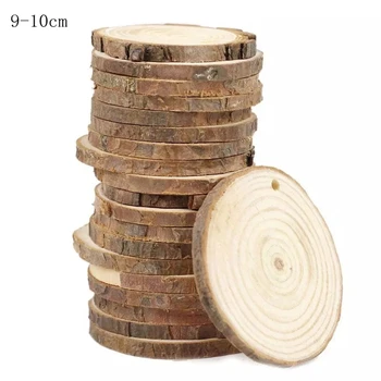 50 ks 9-10 cm charakter kôry drevené plátky s otvorom dreva kôl ornamets tag plátky