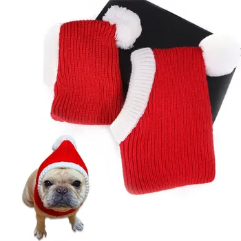 Vianočné Pet Klobúk Zime Teplý Pes, Mačka Klobúk Zábavné Dovolenku Šteňa Santa Claus Red Hat Pokrývky hlavy Malé Stredné Psa Dodávky
