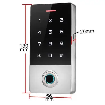 Nepremokavé Dotyk Kovu RFID 125khz Fingerprint Access Control Elektronické zámky Dverí Elektrické Brány Otvárač W/ Podsvietenie 10000 používateľ