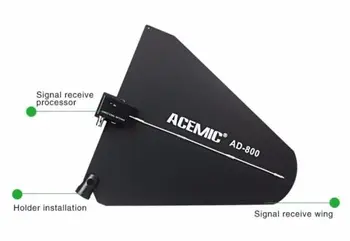UHF 600-900MHz ACEMIC AD-800 Antény Distribútor Zosilňovač Bezdrôtový Mikrofón Systém/ Zväčšený Rozsah 400 metrov