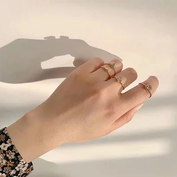Móda Geometrické Srdce Star Prstene pre Ženy Elegantné Drahokamu Svadobné Prst Krúžky Bague Šperky, Svadobné Dar Jemné 2020