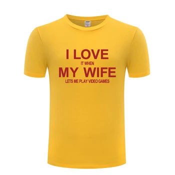 Som Rád, Keď Moja Manželka Mi Umožňuje Hrať Video Hry Funny T-Shirt T Shirt Mužov Letné Nový Krátky Rukáv Bavlna Ležérny Top Čaj