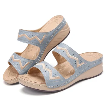 2020 Nové Dámske Duté Výšivky Kliny Platformu Sandále Ležérne Topánky Pre Ženy Letné Sandále Femmes Sandales
