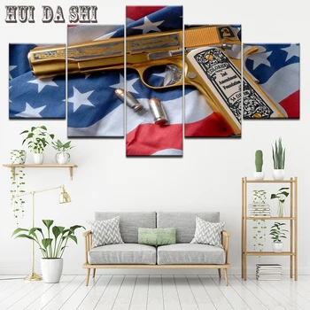 Bojovník pištole Moderných Domov Wall Art Decor Rám Plátno Obrázky HD Vytlačí 5 Kusov, Zbraň Maľovanie Obývacia Izba Abstraktné Hračky Plagát