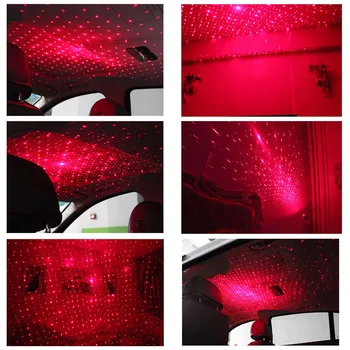 DJSona Univerzálny Auto Strechy Star Nočné Osvetlenie Projektor Svetlo Interiéru Okolitej Atmosféry Lampa Dekorácie Malé USB LED Hot Predaj