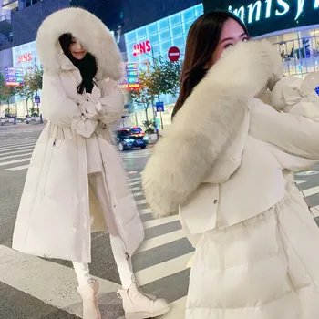 Jeseň&zimné 90% biele kačacie kabát predaj Ženy Móda bavlna Nadol bunda nový príchod dlho Parkas teplé Bundy Žena zimný kabát