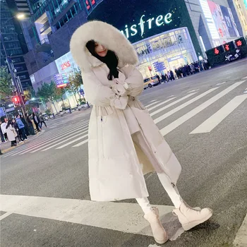 Jeseň&zimné 90% biele kačacie kabát predaj Ženy Móda bavlna Nadol bunda nový príchod dlho Parkas teplé Bundy Žena zimný kabát