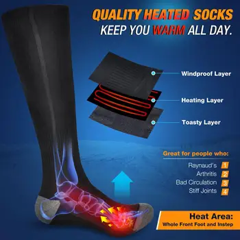 Zimné Tepelné Vyhrievané Ponožky Aluminized Vlákien Zahustiť Super Mäkké Jedinečný Maximálne Pohodlie Ponožky Udržať Nohy V Teple