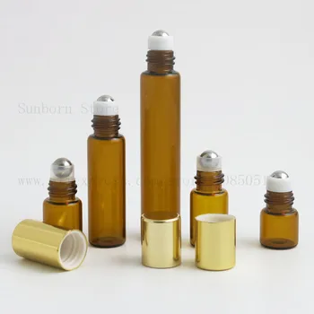 300pcs amber Sklo Esenciálny Olej Navi Fľaše s Navi Gule Aromaterapia Parfumy Pery Balms Prejdite Na Fľaše