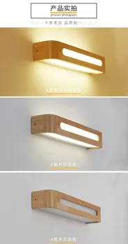 LED Nástenné Svietidlo Moderného Jednoduché Nordic Vnútorné Schodisko Uličkou Masívneho Dreva Nástenné Svietidlo Spálňa Posteli Kúpeľňa Zrkadlo Predné Drevené Lampa