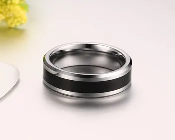 Kórejská verzia tvorivé šperky, doplnky, veľkoobchod 6 mm volfrámové ocele epoxidové krúžok volfrámové ocele black gold ring muž