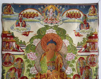 Tibete Tibetskej Hodváb Inwrought meditácie thangka tibetskej Buddha