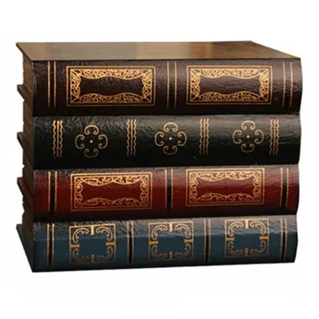 False Knihy Box Vintage Skladovanie Rekvizity Kniha Šperky Skladovanie Balenie Štúdiu, Knihy, Ozdoby, Drevené Starožitné Klasické Dekoratívne