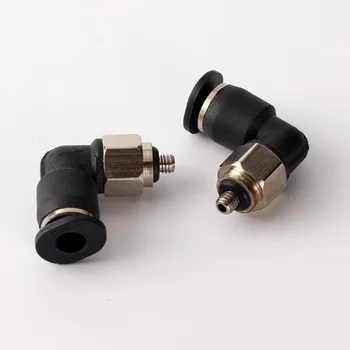 Miniatúrne pneumatické Tracheálne Rýchle Zapojte Konektor PL Závitové Koleno M3/M5/M6 Zub Plug 3/4/5/6 mm Trubica