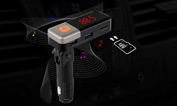 MP3, Bluetooth, Fm Vysielač Auto Auto Cigaretový Zapaľovač USB Nabíjačka do Auta Bluetooth Hands-free Podpora TF