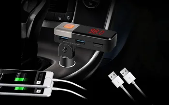 MP3, Bluetooth, Fm Vysielač Auto Auto Cigaretový Zapaľovač USB Nabíjačka do Auta Bluetooth Hands-free Podpora TF
