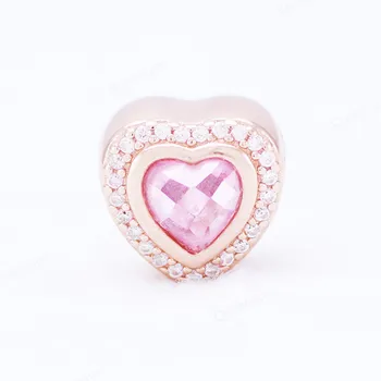 925 Sterling Silver CZ Srdce Európskej Charms Perličiek Fit Originálne Náramky Reťazca DIY Prívesok Charm Korálky Dievča Ženy Šperky Robiť