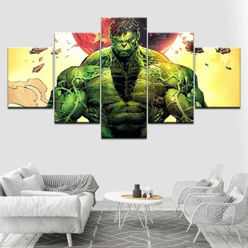 5 Modulárny panel HD vytlačené plátno na maľovanie Hulk plagát plátno tlačiť moderného domova wall art obrázok pre obývacia izba umelecké Diela