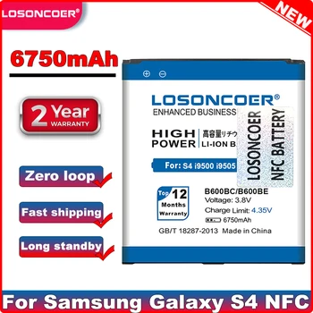 LOSONCOER 6750mAh B600BE B600BC NFC Samsung S4 NFC I9500 I9505 I9502 I9515 I9508 I959 I545 I337 L720 Batériu Mobilného Telefónu