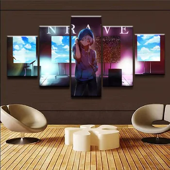Home Decor Plátno 5 Panel Obrazy Tokio Vlkolak Obrázky Wall Art Vytlačené Modulárny Animácie Plagát Rám Predloha pre Obývacia Izba