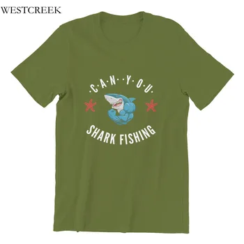 Pánske T-shirt môžete shark rybárske Tričko Essentials Zábavné Kawaii Anime Kolo Golier Mužov Oblečenie 34967